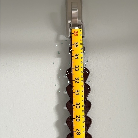 BELT Brown Link Design Faux Leather Fashion Design Women 36 Silver Hardware EUC - Picture 9 of 10